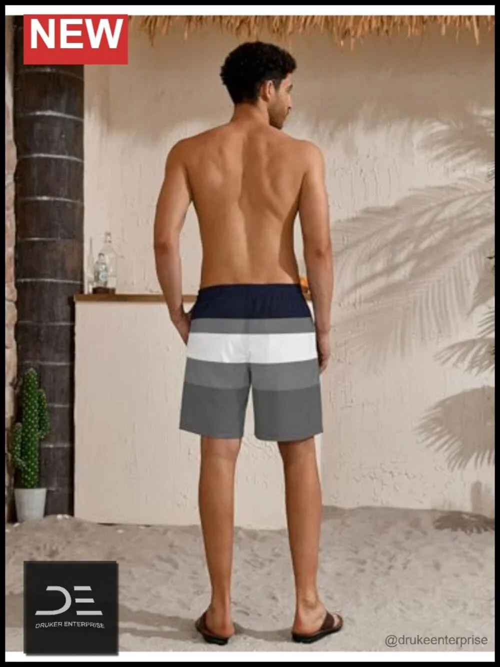 Men's Swim Trunks Board Shorts Mesh Lining 8 Inch Inseam Quick Dry Bathing Suit
